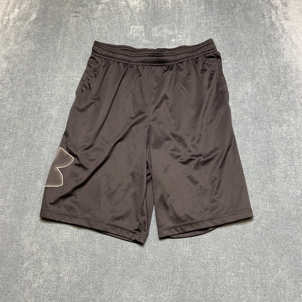 Under Armour Heatgear Training Shorts Men Medium Black Logo Loose Elastic Waist